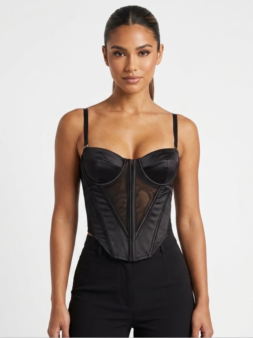 TIC TOC Elegant Black Corset Top Size Small NWT’S